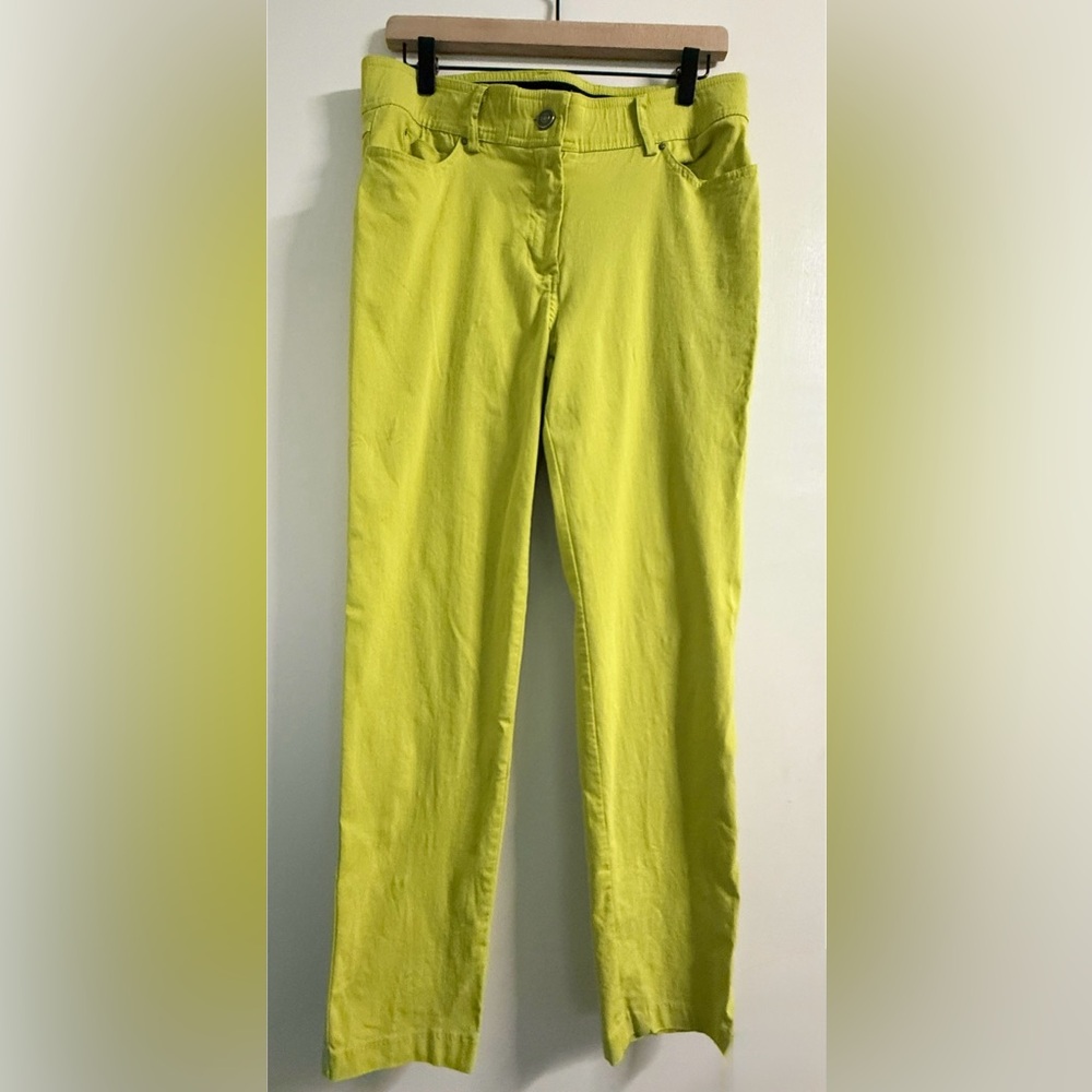89th & Madison Citron Slim Pants Women 12 Stretch Ankle Trousers